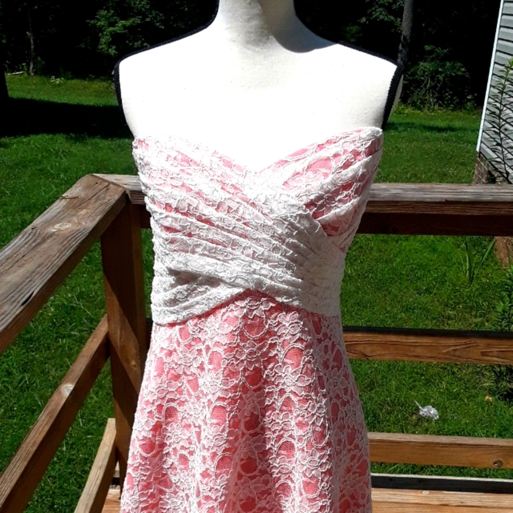 Mori Lee Lacy Strapless Sweetheart Dress